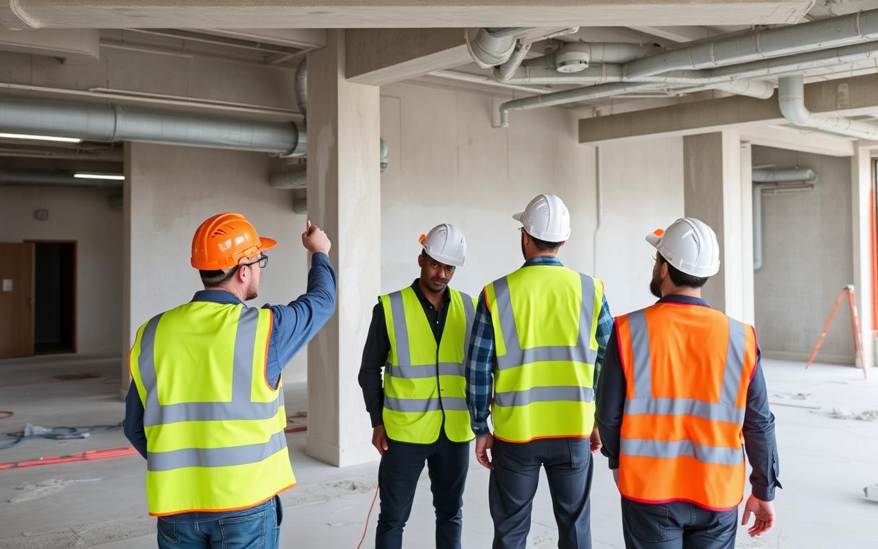 Commercial plastering site
